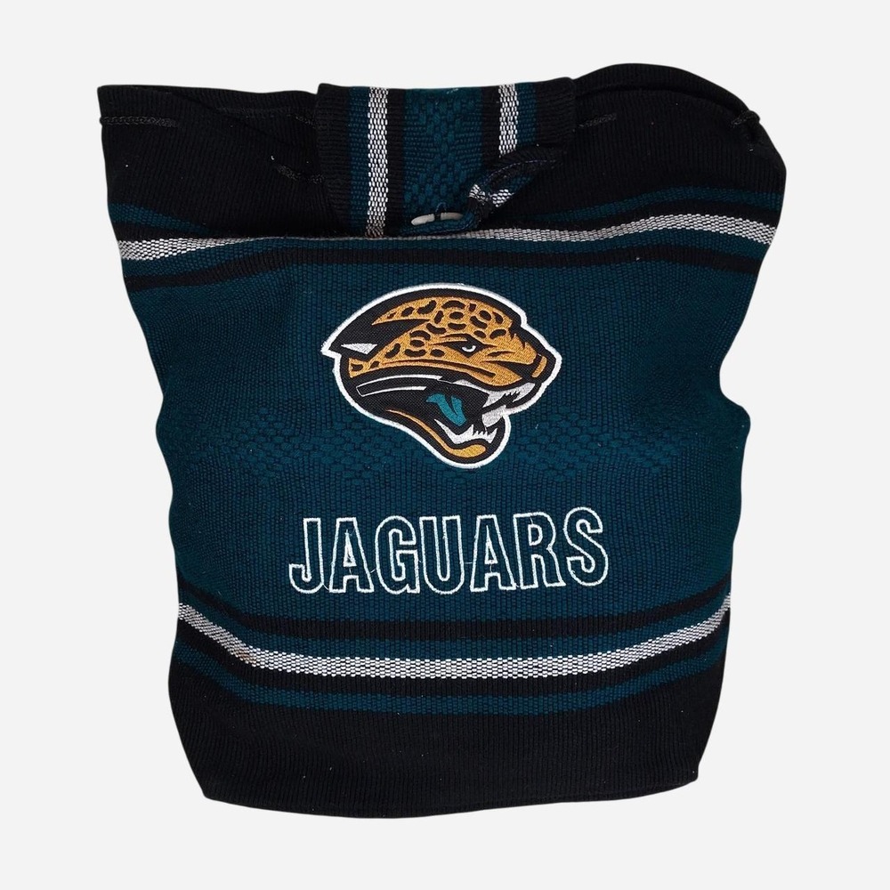 Jacksonville Jaguars NFL Teal Black Woven Backpack Tote Bag Football Fan Purse